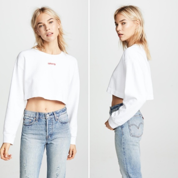 NWT Levis Logo Crop Sweatshirt - Picture 2 of 2
